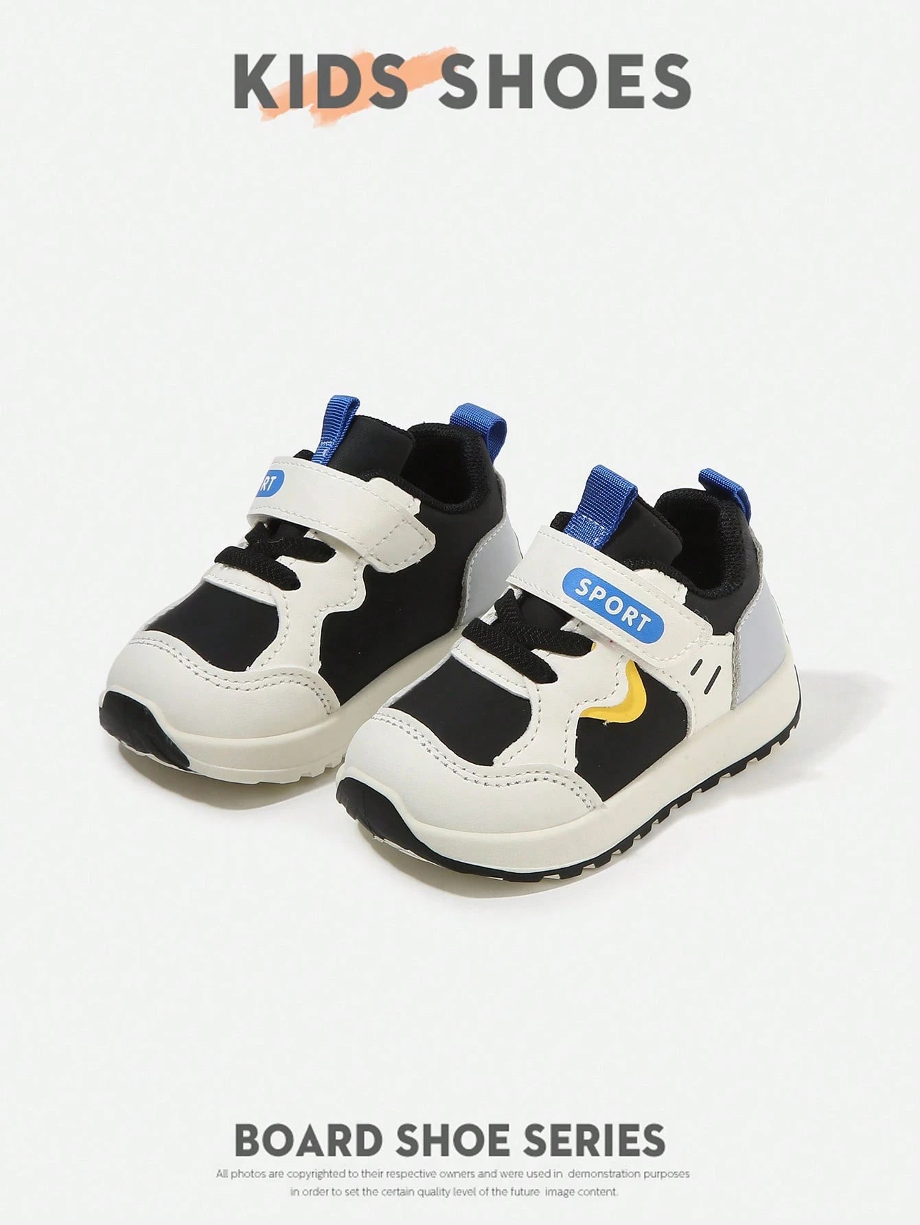 Colorblock Round Toe Low-Top Hook & Loop Flat Sneakers