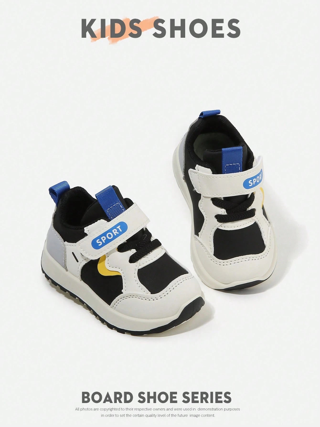 Colorblock Round Toe Low-Top Hook & Loop Flat Sneakers
