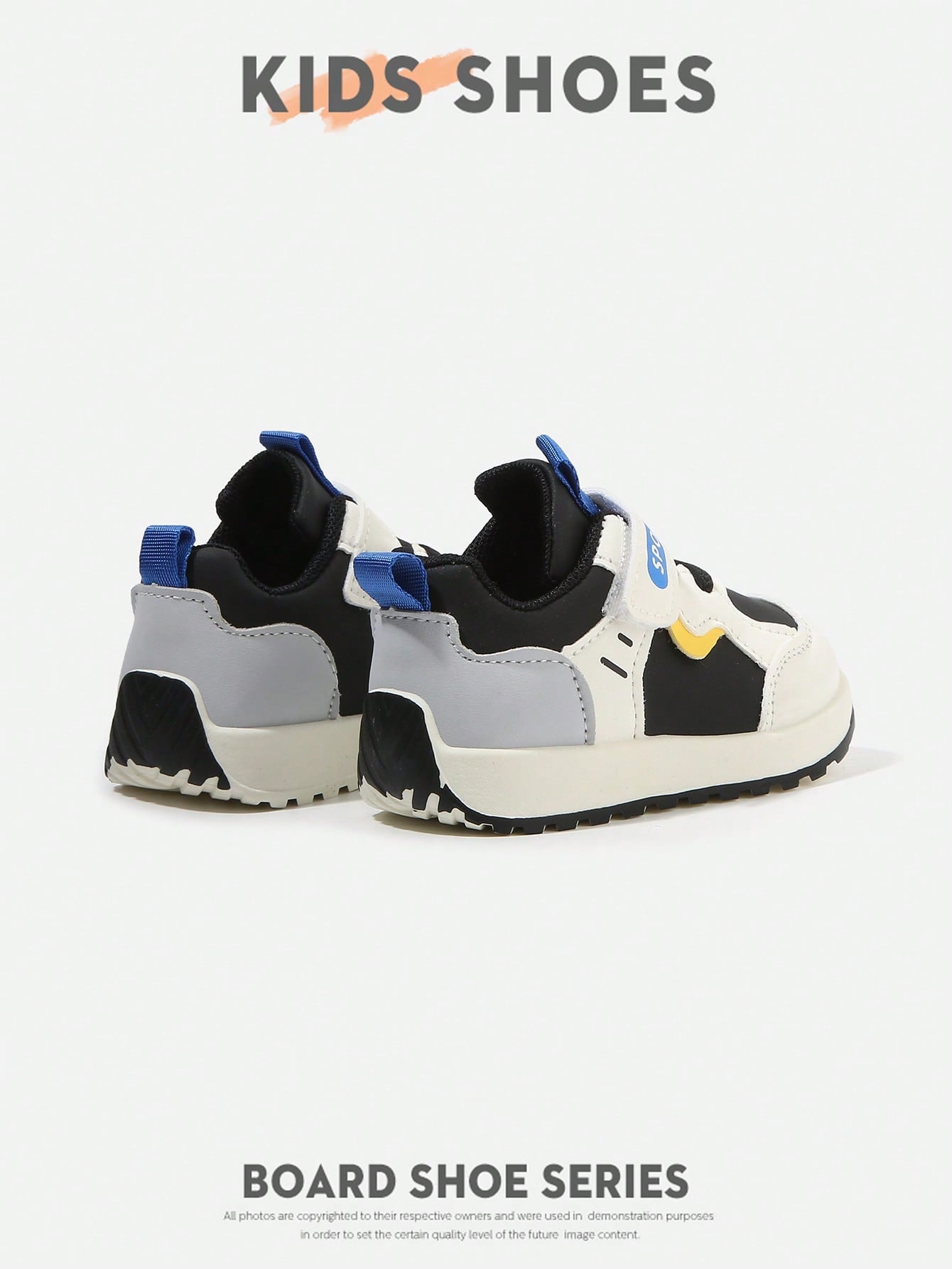 Colorblock Round Toe Low-Top Hook & Loop Flat Sneakers