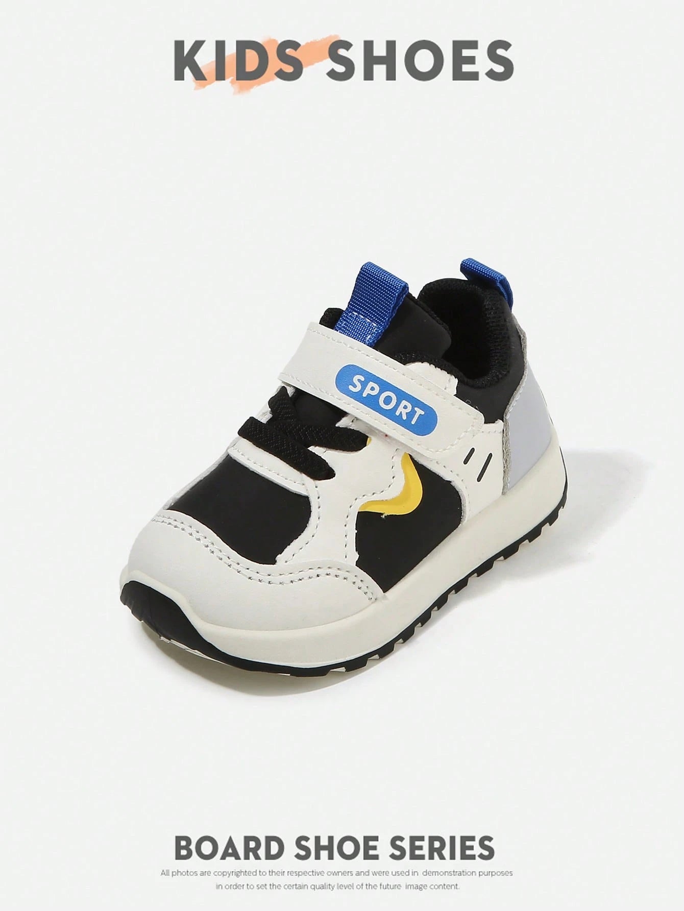 Colorblock Round Toe Low-Top Hook & Loop Flat Sneakers