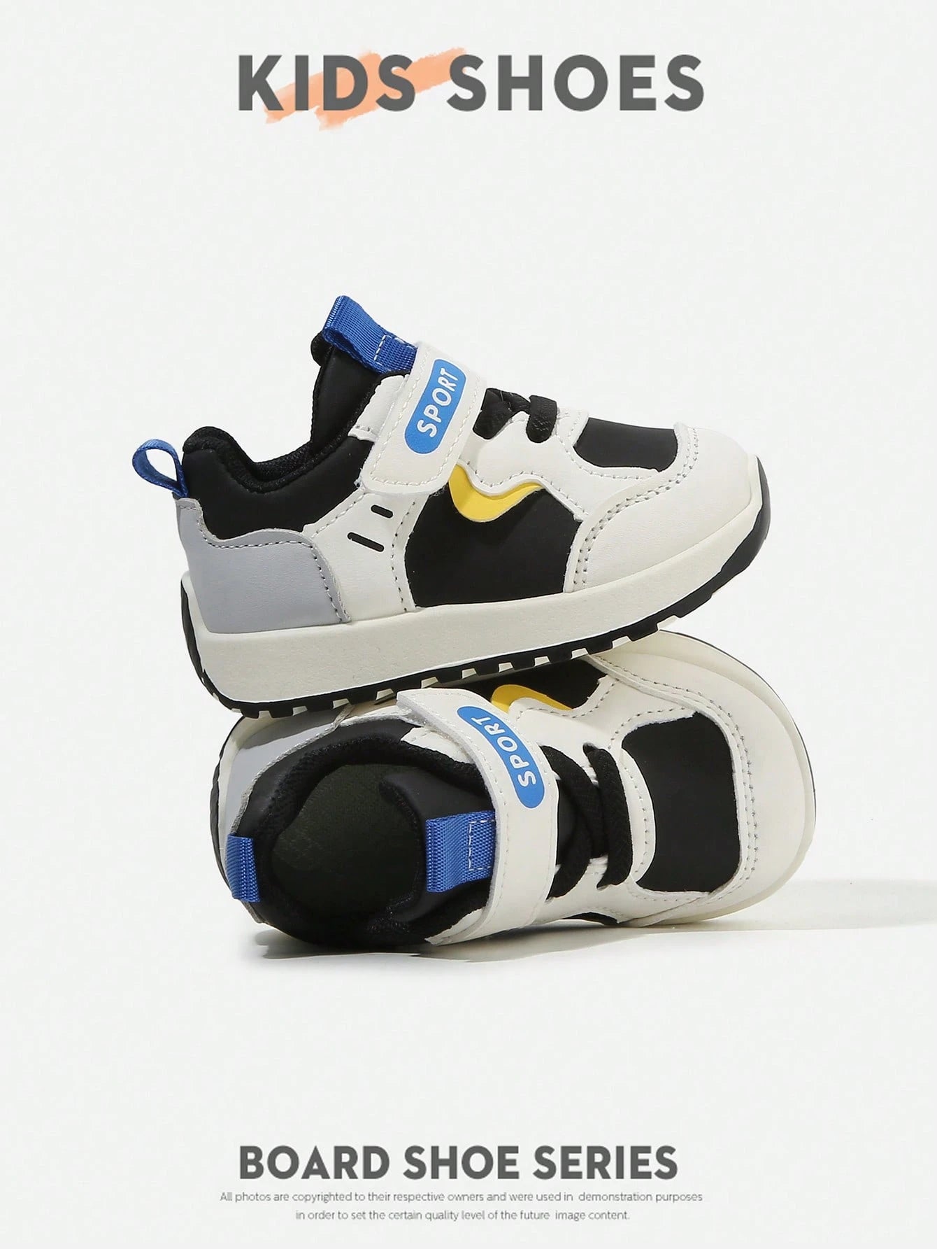 Colorblock Round Toe Low-Top Hook & Loop Flat Sneakers