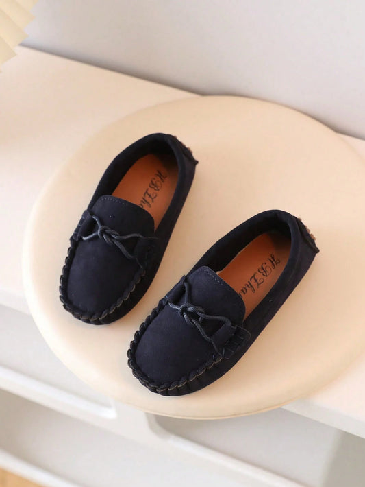 Solid Color Soft Sole Driving Loafers, Girls Flat Shoes