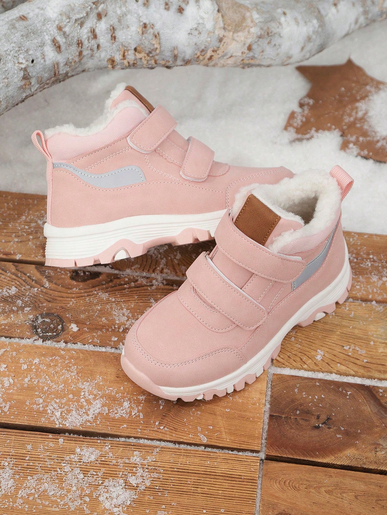 1 Pair Kids High-Top Flat Comfortable Warm Thermal-Lined Snow Boots