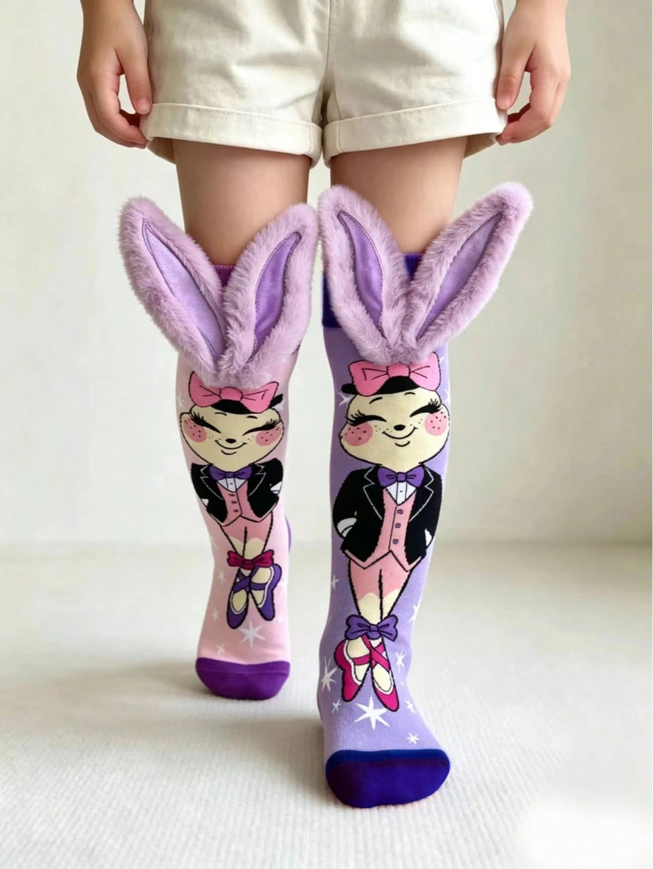 1 Pair Kids Rabbit Ear 3D Socks, Cute Dress-Up Socks