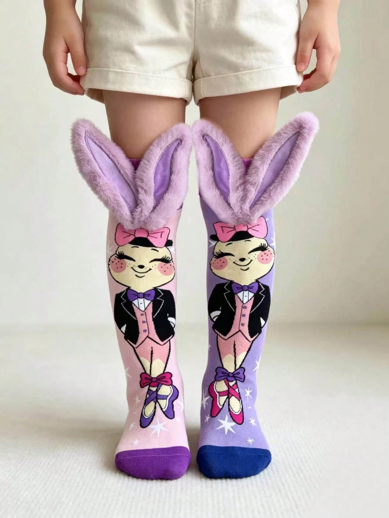 1 Pair Kids Rabbit Ear 3D Socks, Cute Dress-Up Socks