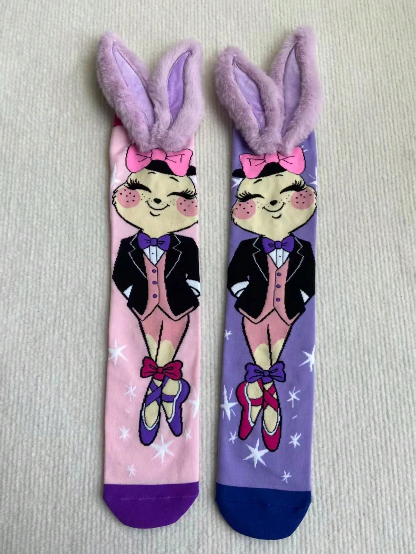 1 Pair Kids Rabbit Ear 3D Socks, Cute Dress-Up Socks