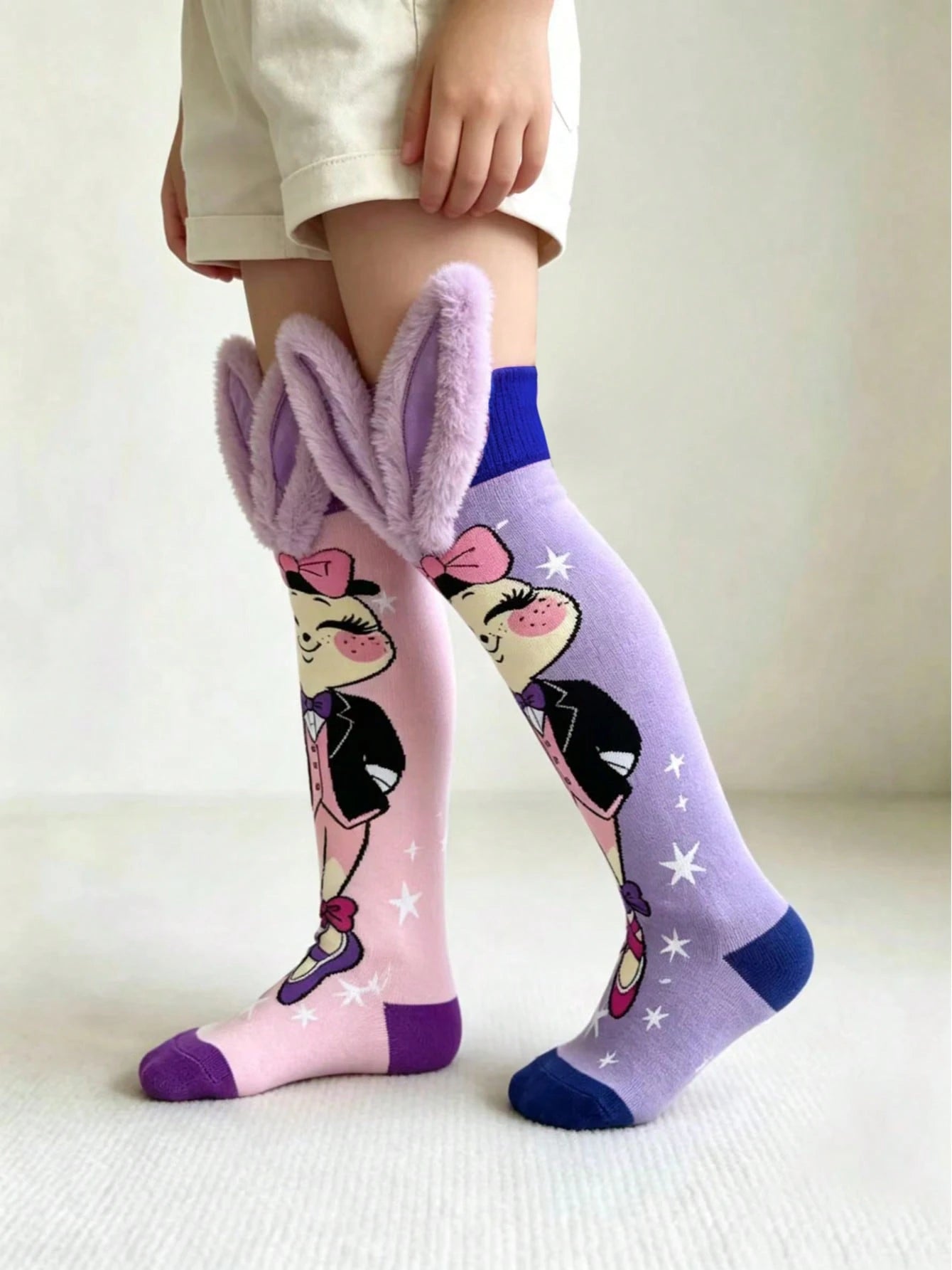 1 Pair Kids Rabbit Ear 3D Socks, Cute Dress-Up Socks