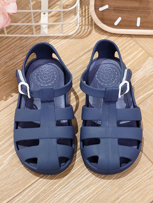 1 Pair Plain PVC Anti-Slip Soft Bottom Sandals, Suitable For Boys, Girls, Unisex