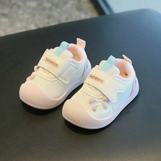 1 Pair Unisex Infant Toddler Panda Decor Mesh Fine Hole Hook And Loop Sports Shoes