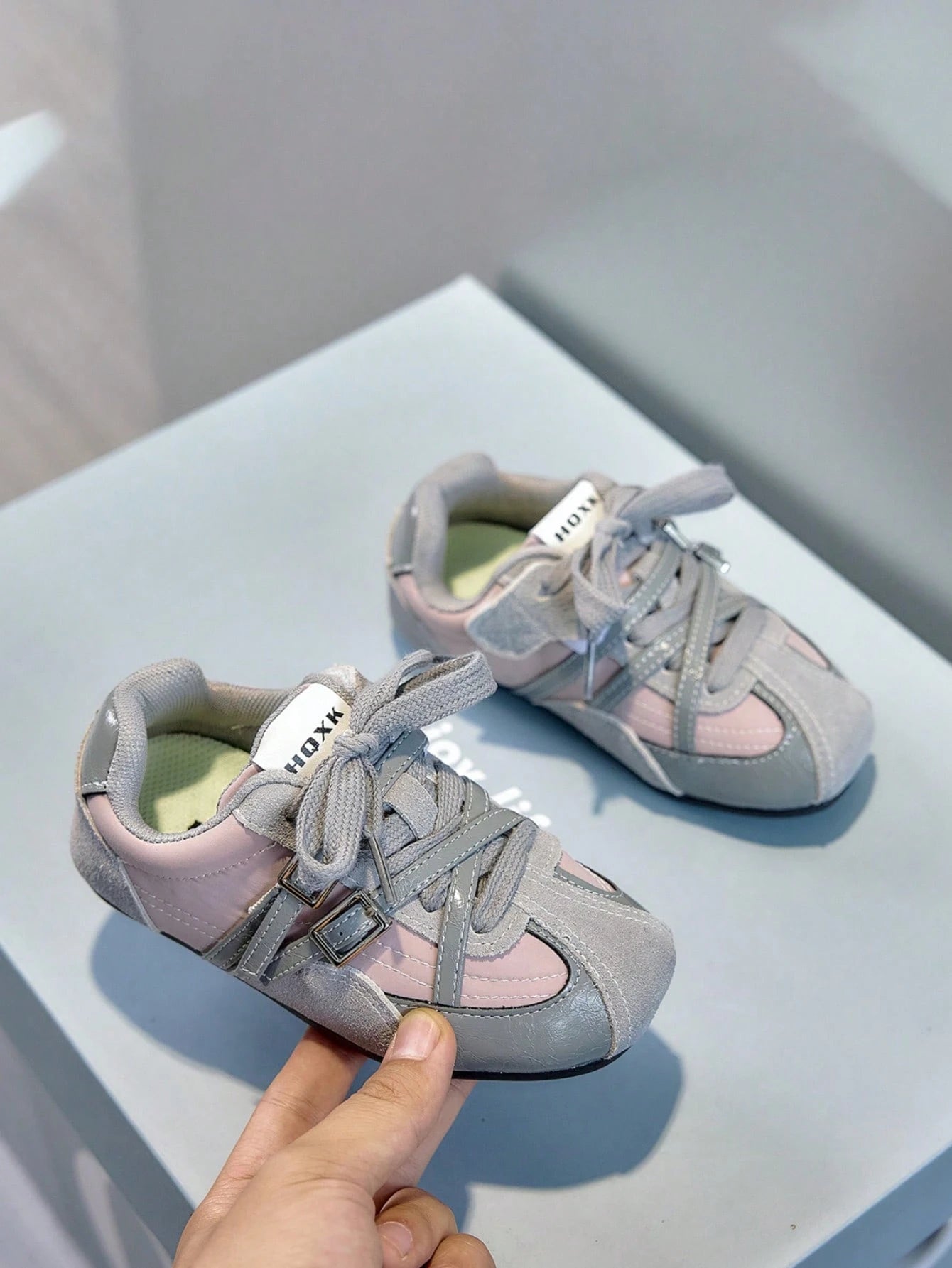 Dual Metal Buckle Webbing Cross Decor shoes