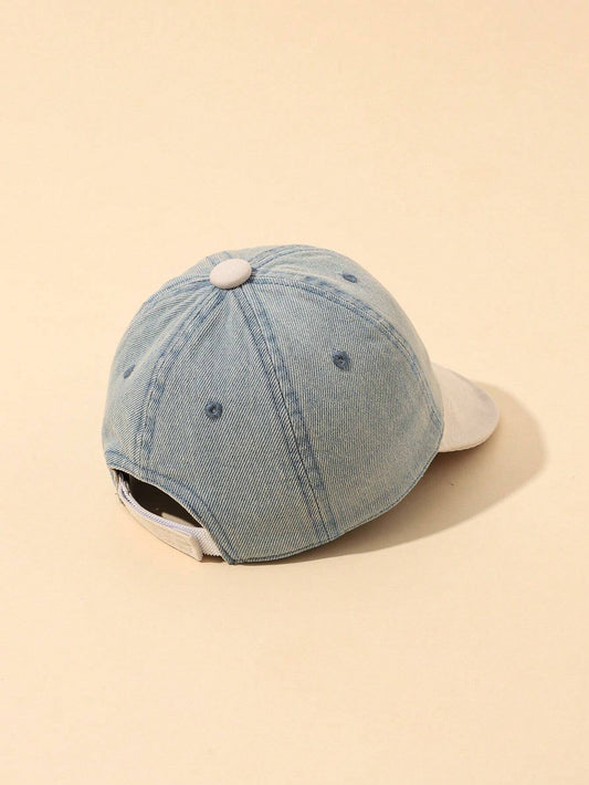 1pc Adjustable Baby Denim Baseball Cap, Versatile Casual Hat
