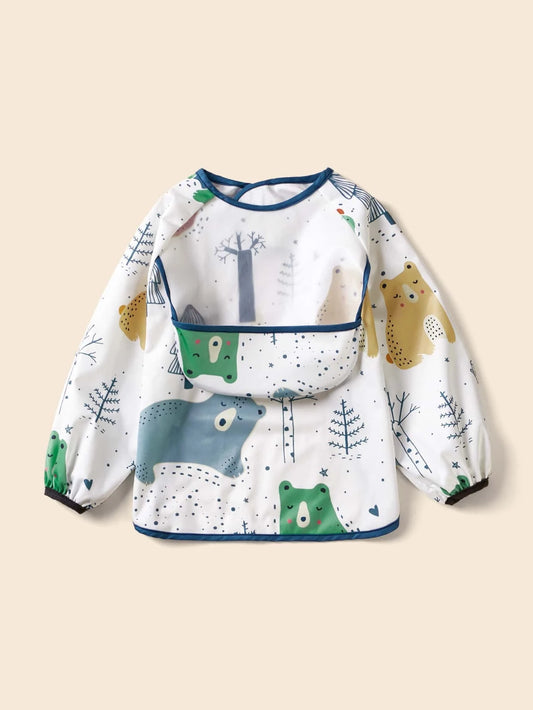 1pc Baby Panda Pattern Bib Multicolor