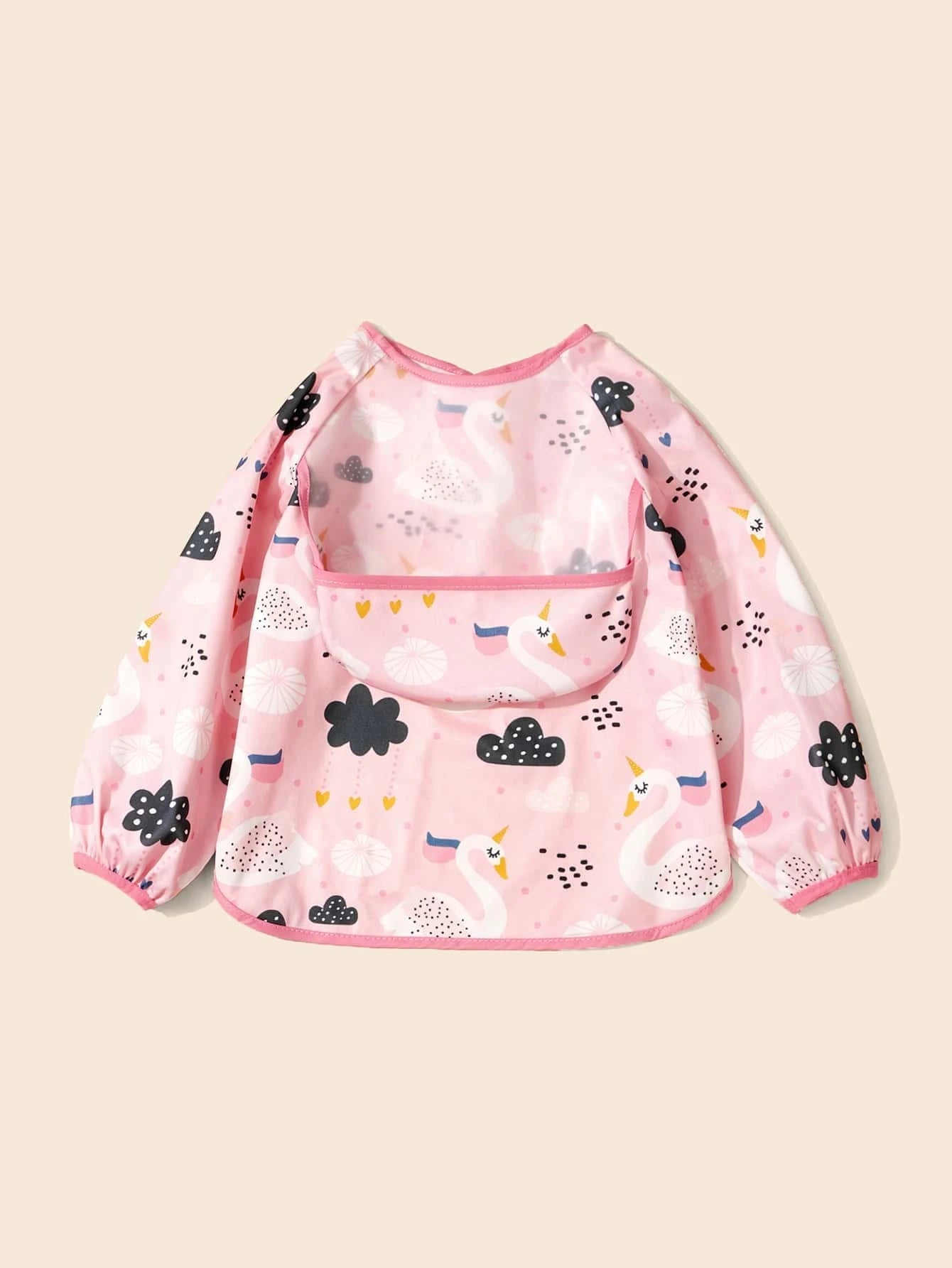 1pc Baby Panda Pattern Bib Pink