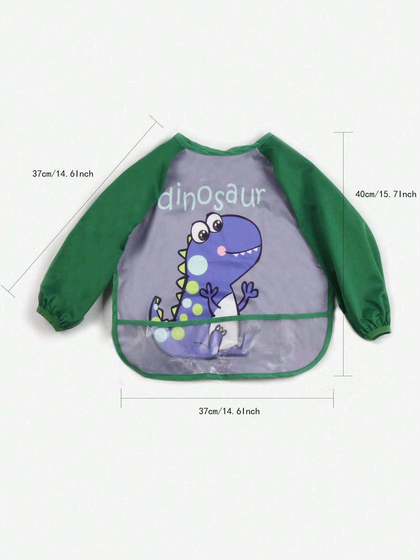 1pc Baby Waterproof Dinosaur Printed Bib Apron Suitable For Daily Use