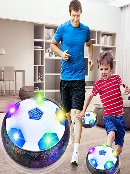 1pc Electric Led Music Floating Soccer Ball For Parent-Child Interactive Indoor Sport Creative Educational Toy Black & White Music & LED Model