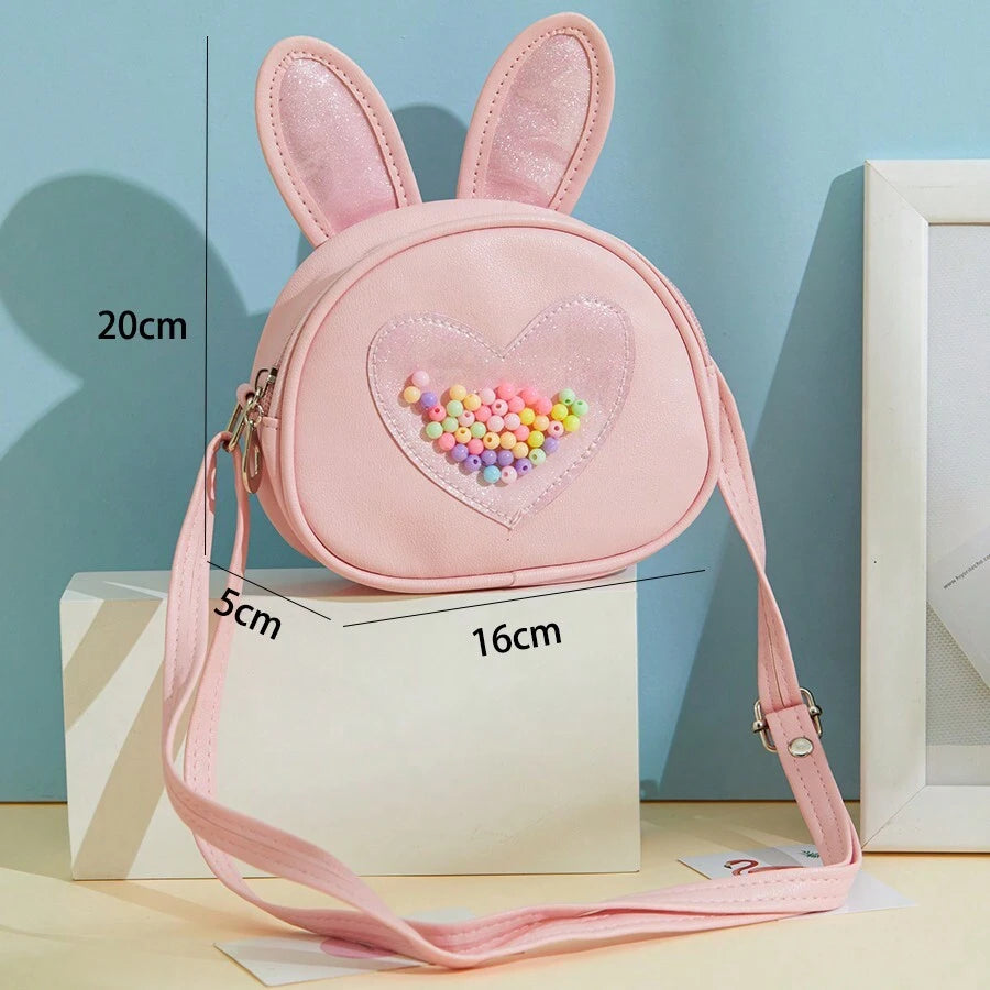 1pc Girls' Bunny Ear Single-Shoulder Crossbody Bag