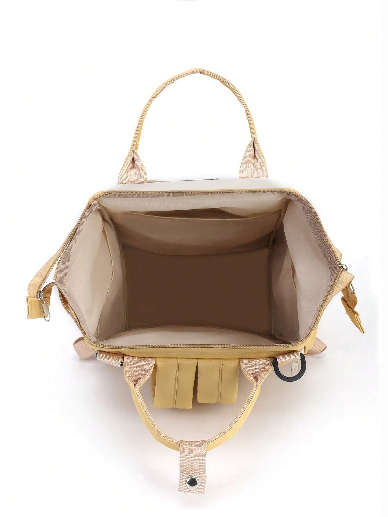 1pc Solid Color Nylon Decorated Bottle Bag With Large Capacity