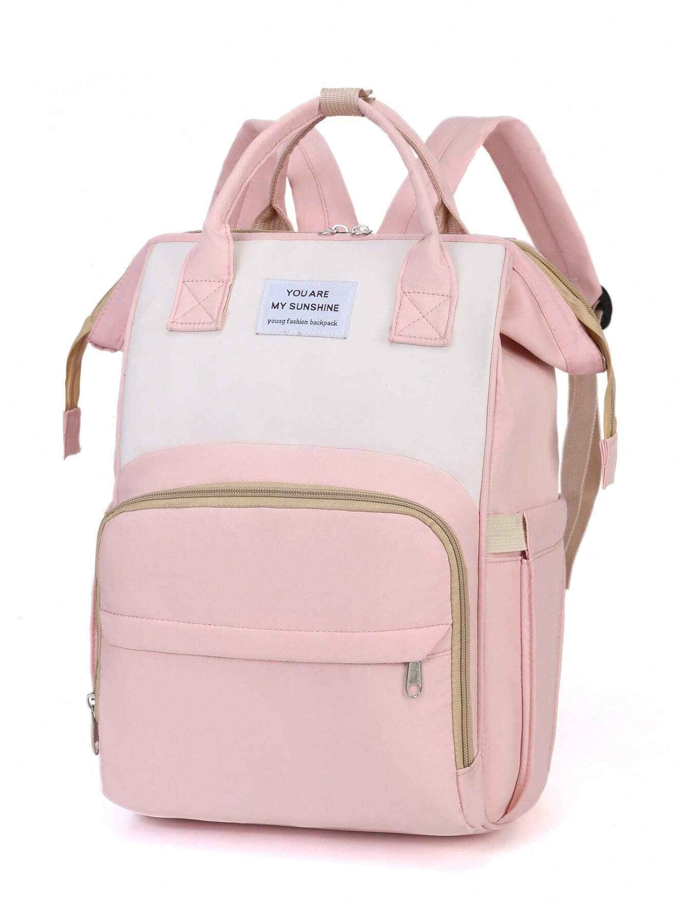 1pc Solid Color Nylon Decorated Bottle Bag With Large Capacity Multicolor One-Size