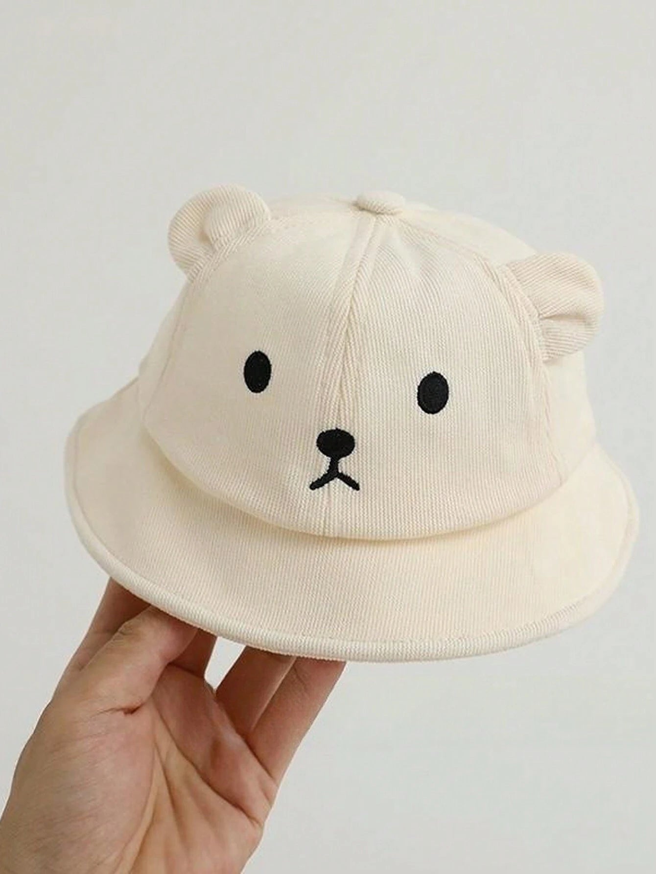 1pc Toddler Bear Design Sun Hat With Mesh Breathable Fabric