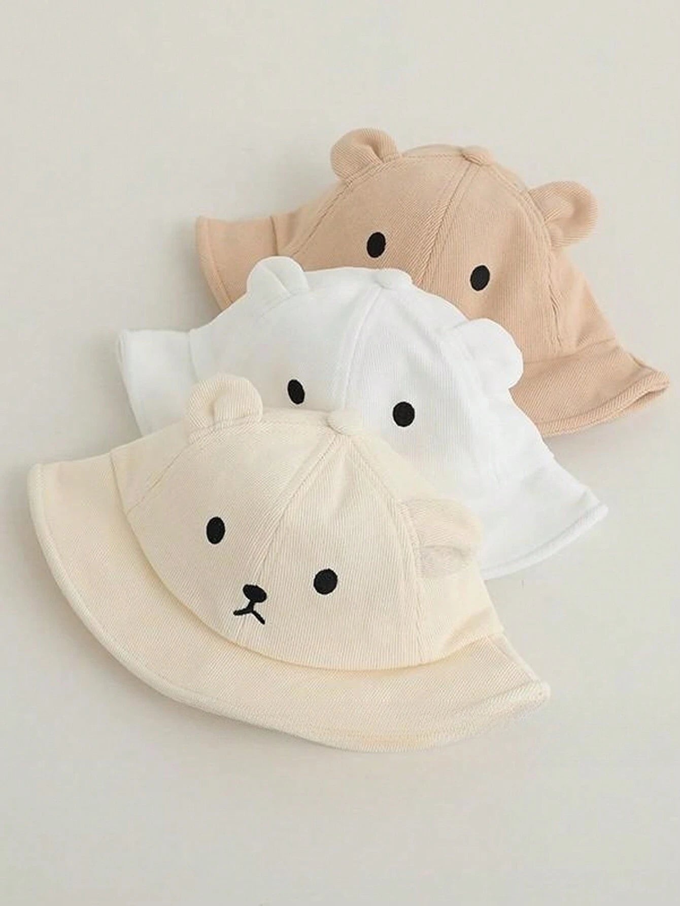 1pc Toddler Bear Design Sun Hat With Mesh Breathable Fabric