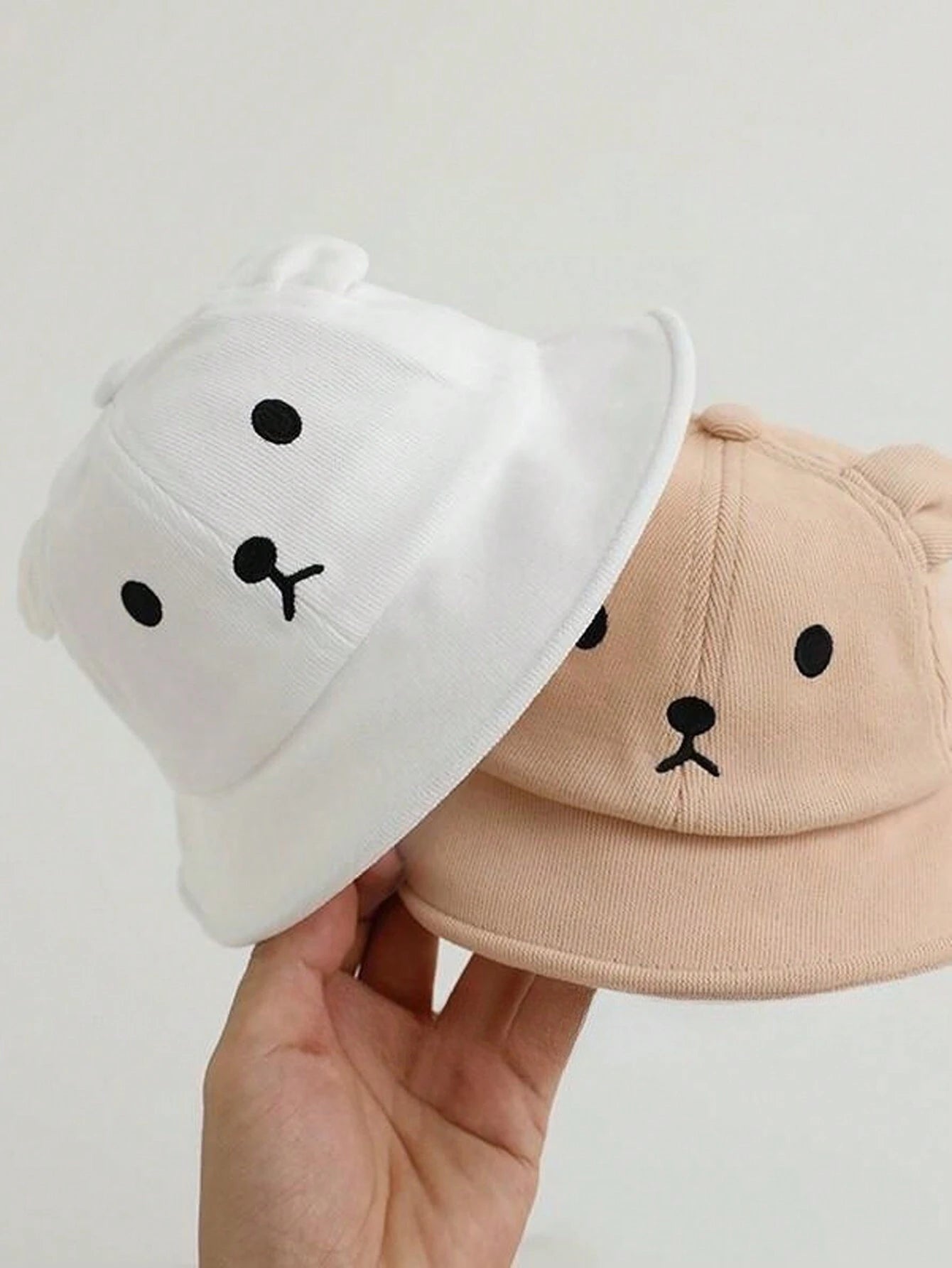 1pc Toddler Bear Design Sun Hat With Mesh Breathable Fabric