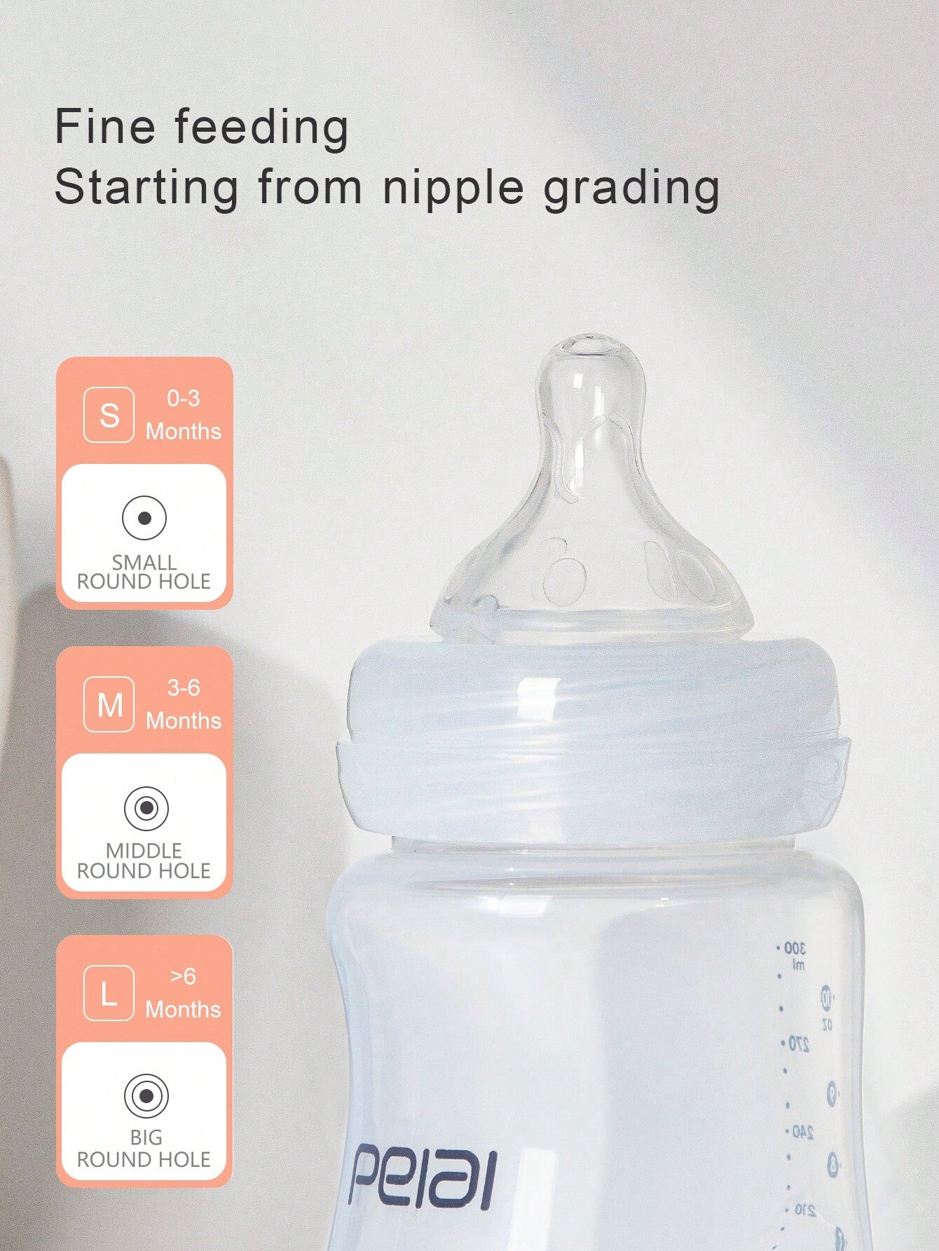 1pc Wide Neck Baby Bottle With Pp Material And Breast-like Nipple