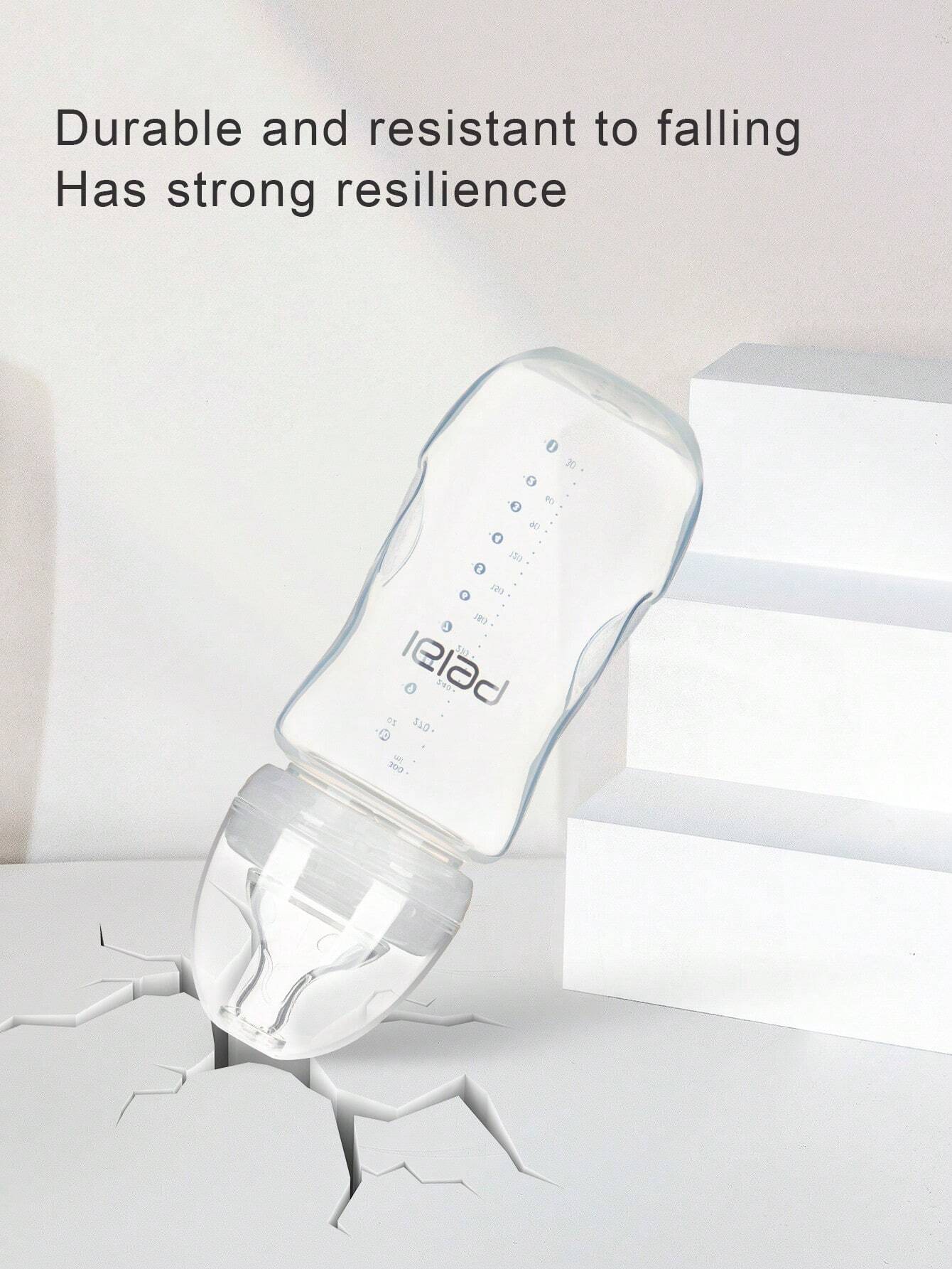 1pc Wide Neck Baby Bottle With Pp Material And Breast-like Nipple