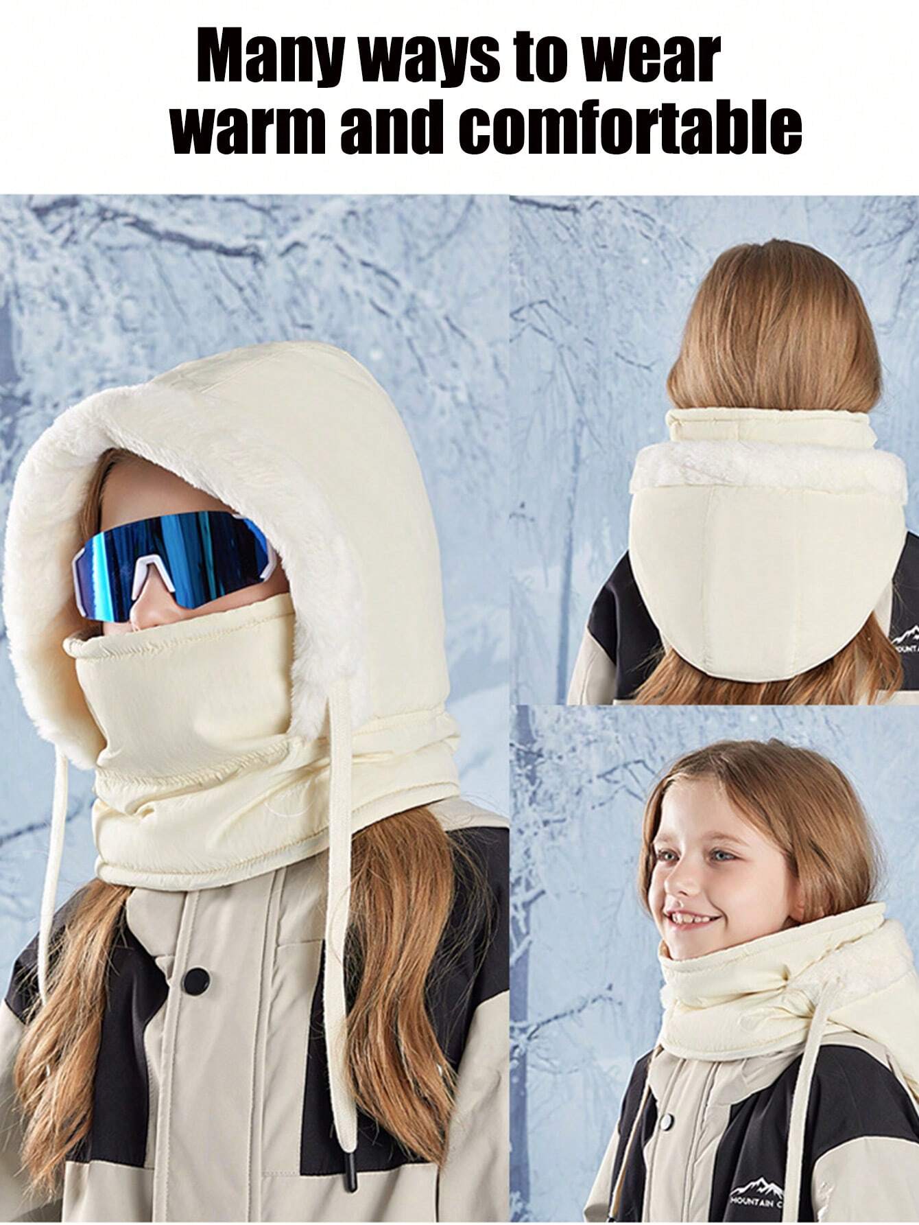 1pc 3-12Y Balaclava Kids Ski Mask, Winter Windproof Face Cover
