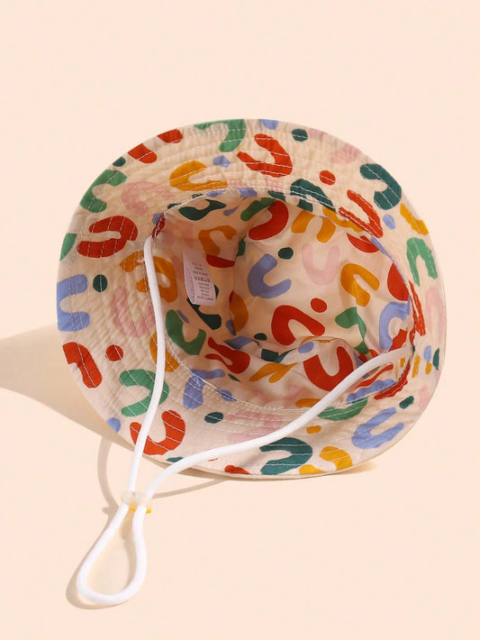 Mummy & Mee 1pc Kids Letter Embroidered Casual Bucket Hat