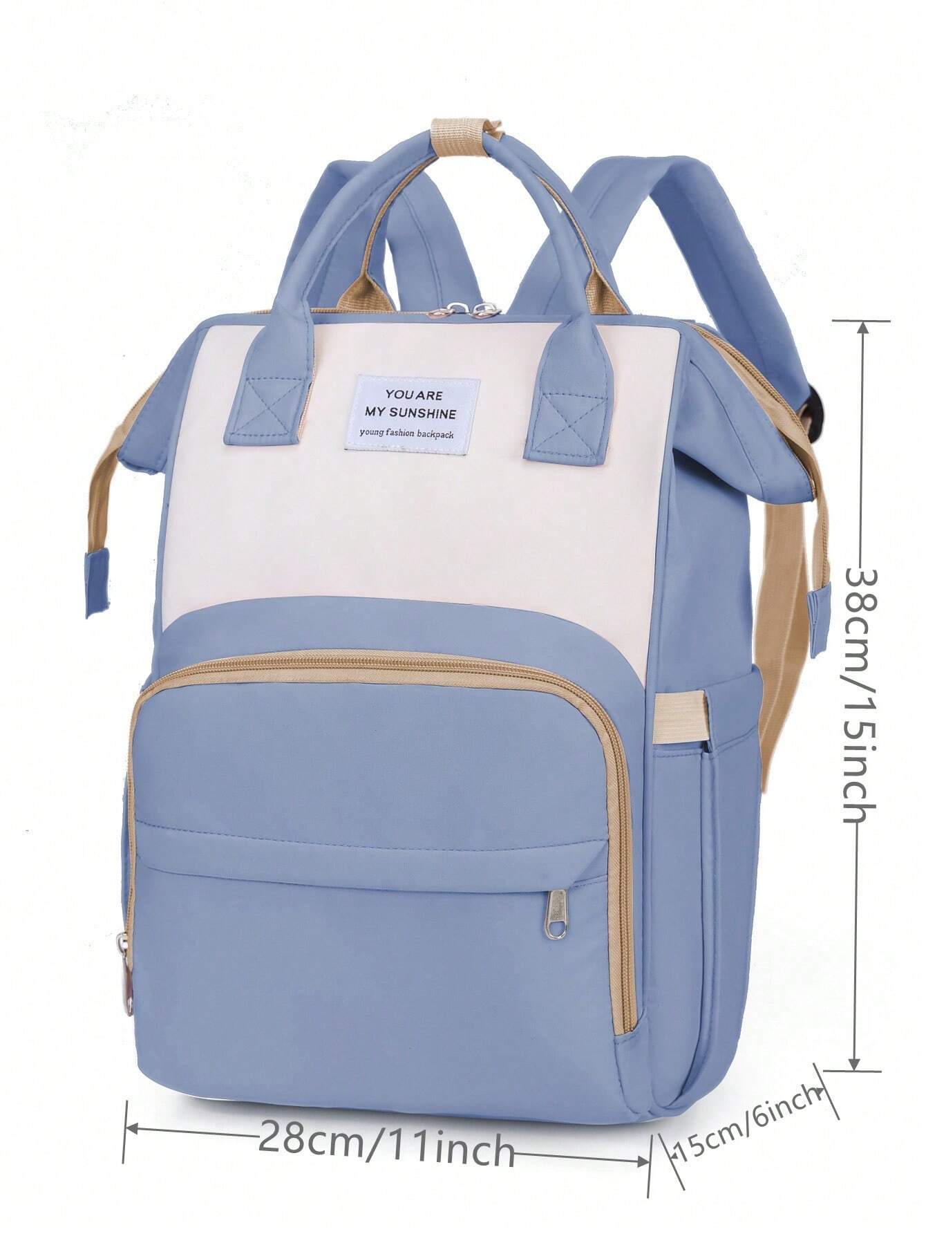 1pc Small Oxford Upgraded Fabric Diaper Bag With Milk Bottle Decoration
