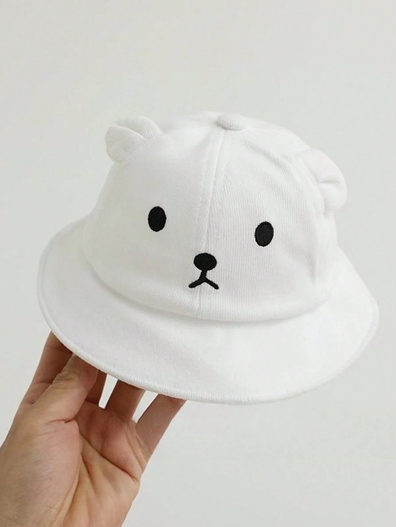 1pc Toddler Bear Design Sun Hat With Mesh Breathable Fabric Multicolor