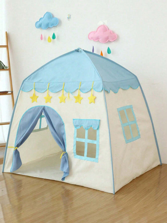 1set Children's Tent Baby Room Playhouse For Boys And Girls Outdoor Toys For Kindergarten Blue One-Size