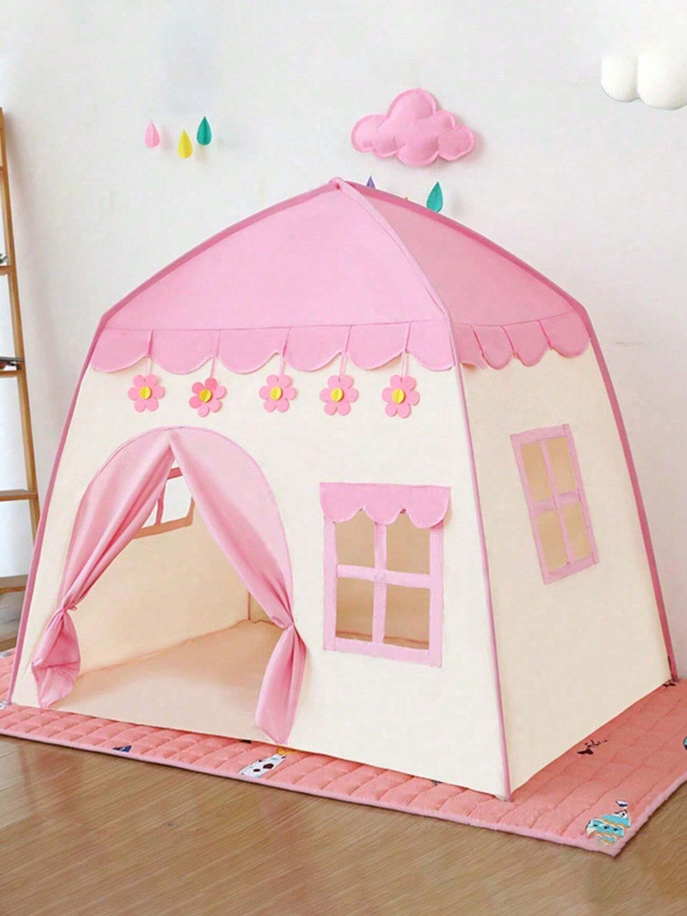 1set Children's Tent Baby Room Playhouse For Boys And Girls Outdoor Toys For Kindergarten Pink One-Size