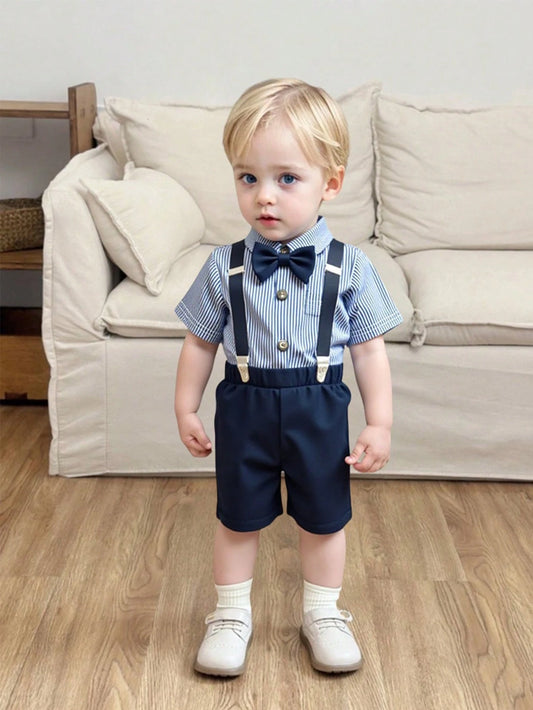 2Pcs Vintage British Style Baby Boys Formal Gentleman Outfit