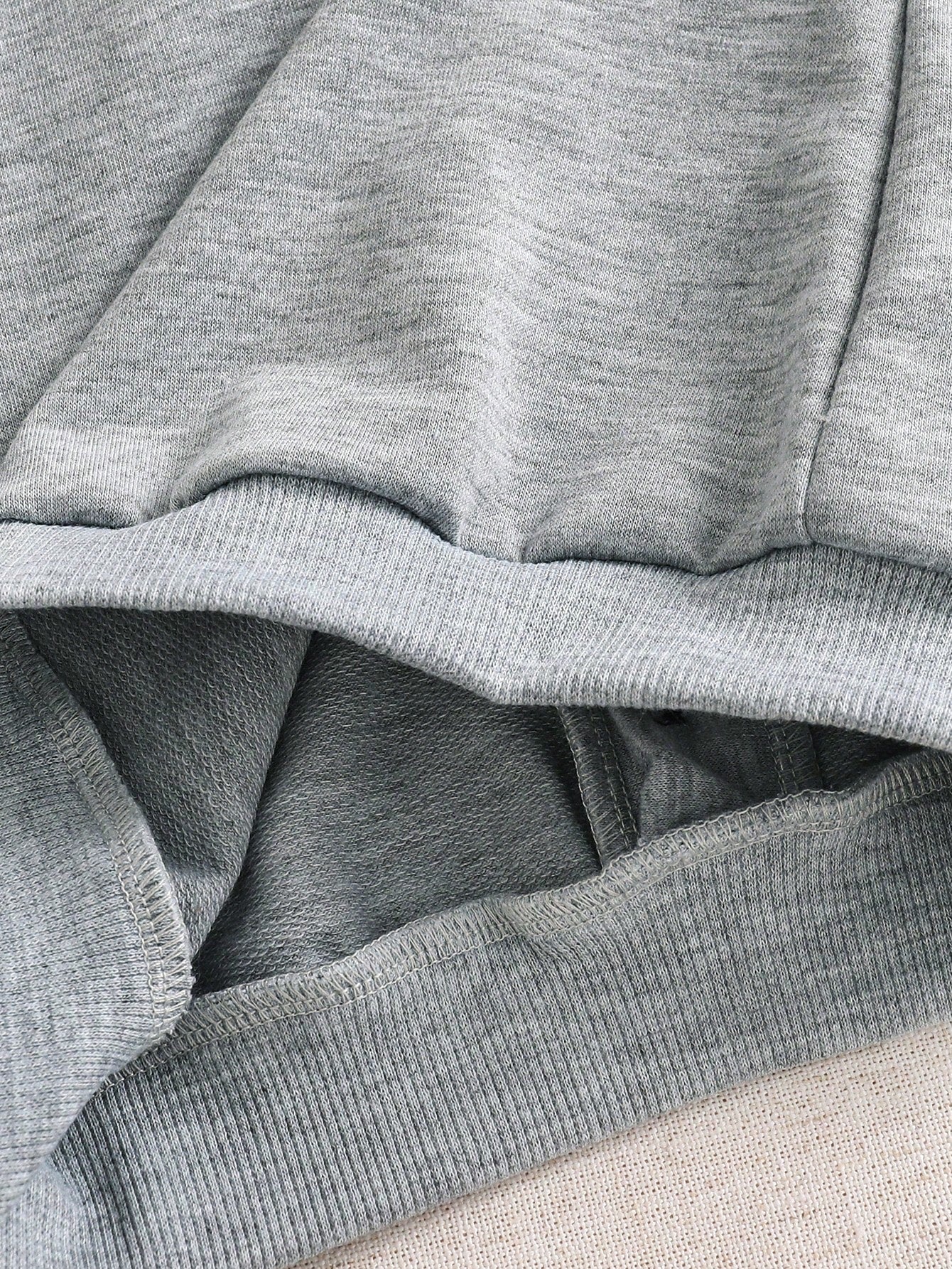 2 In 1 Knit Contrast Color Turn Collar Long Sleeve Sweatshirt Set
