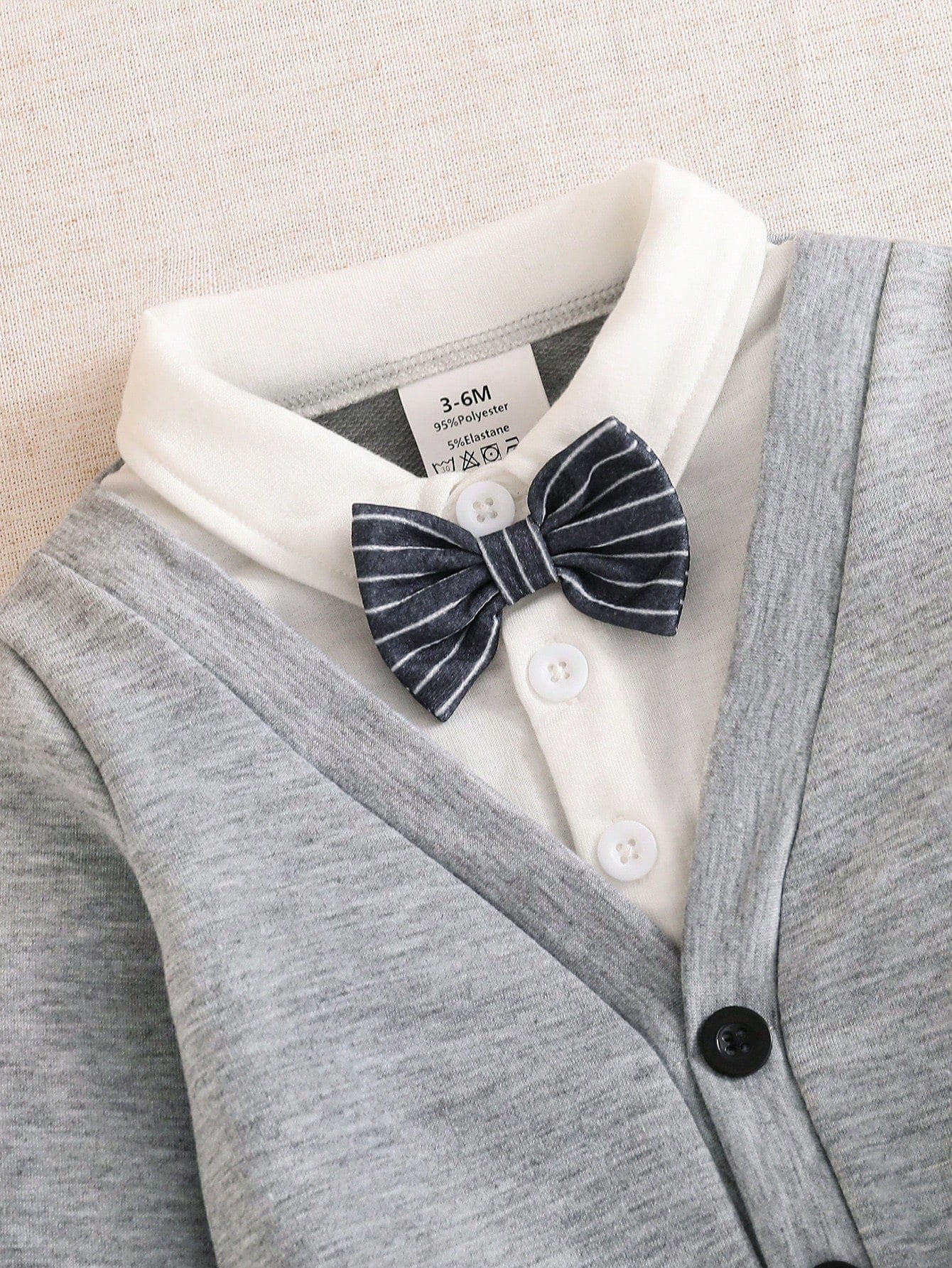 2 In 1 Knit Contrast Color Turn Collar Long Sleeve Sweatshirt Set