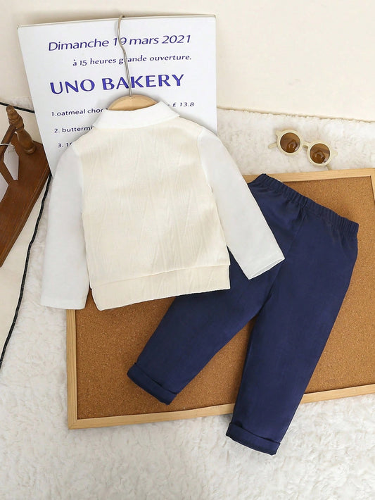 Casual Solid Color Elastic Waist Pants Set-S