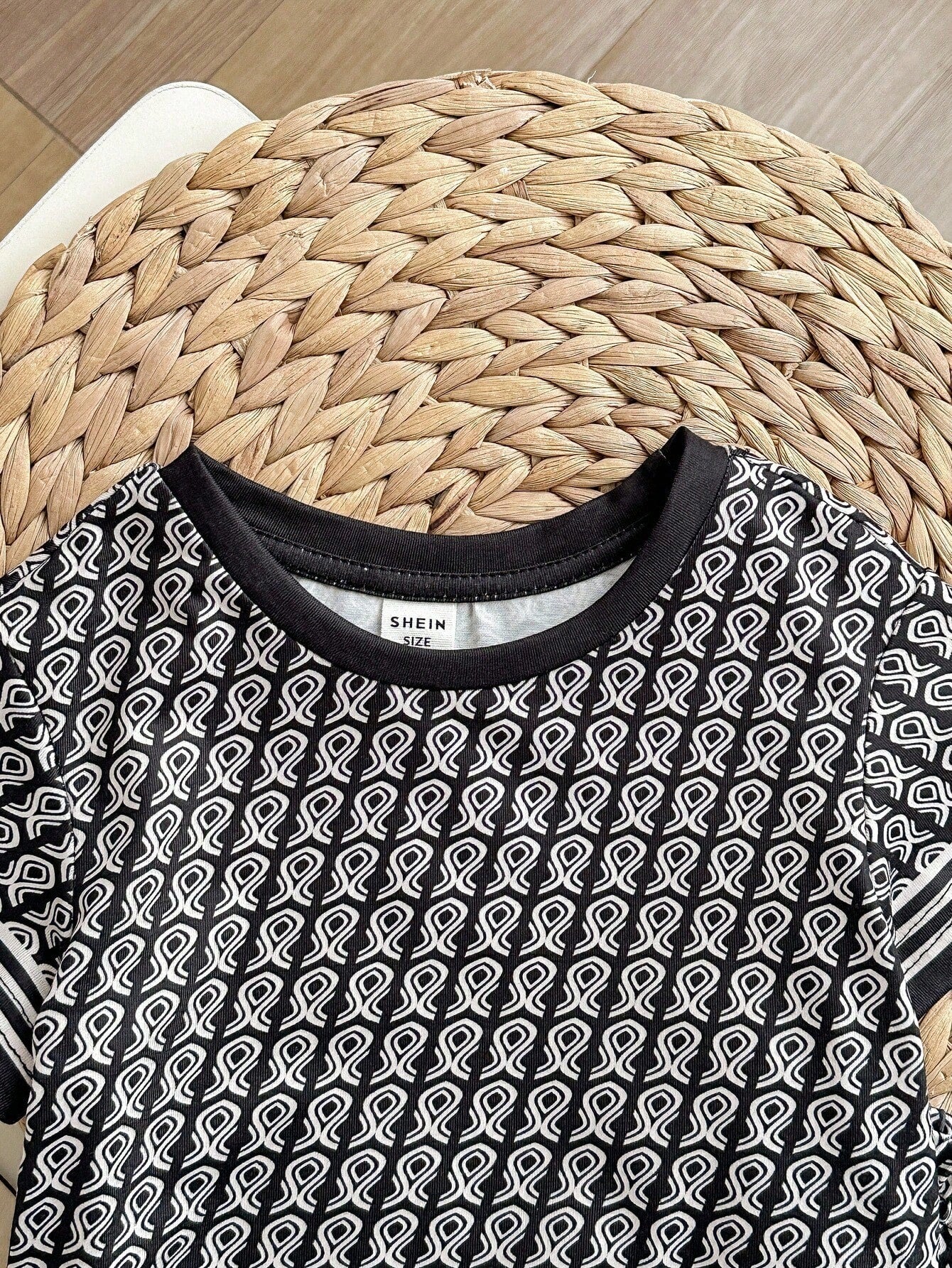 Boys/Girls Print Block Short Sleeve T-Shirt And Elastic Waist Shorts Set