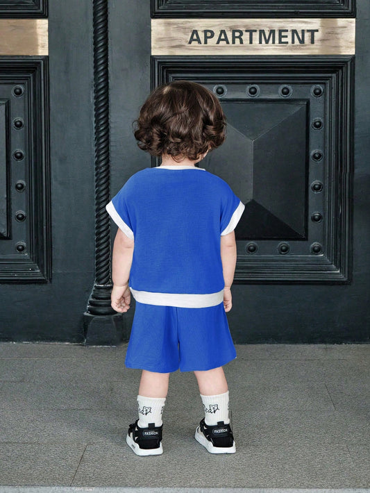 Baby/Toddler Casual Sports Striped Short Sleeve T-Shirt And Shorts Set