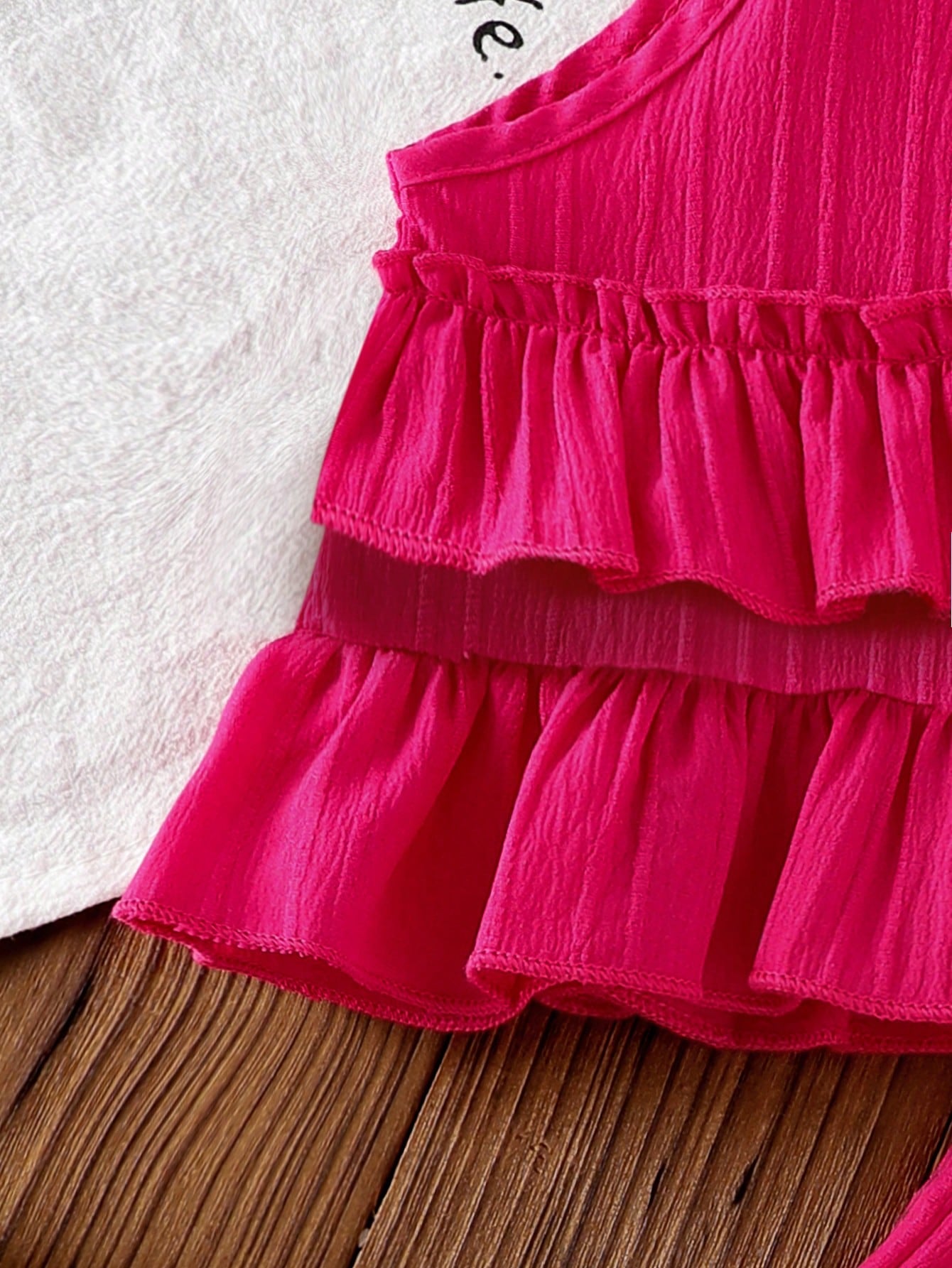 Striped Sleeveless Ruffle Shoulder Top & Straight Pants Outfit