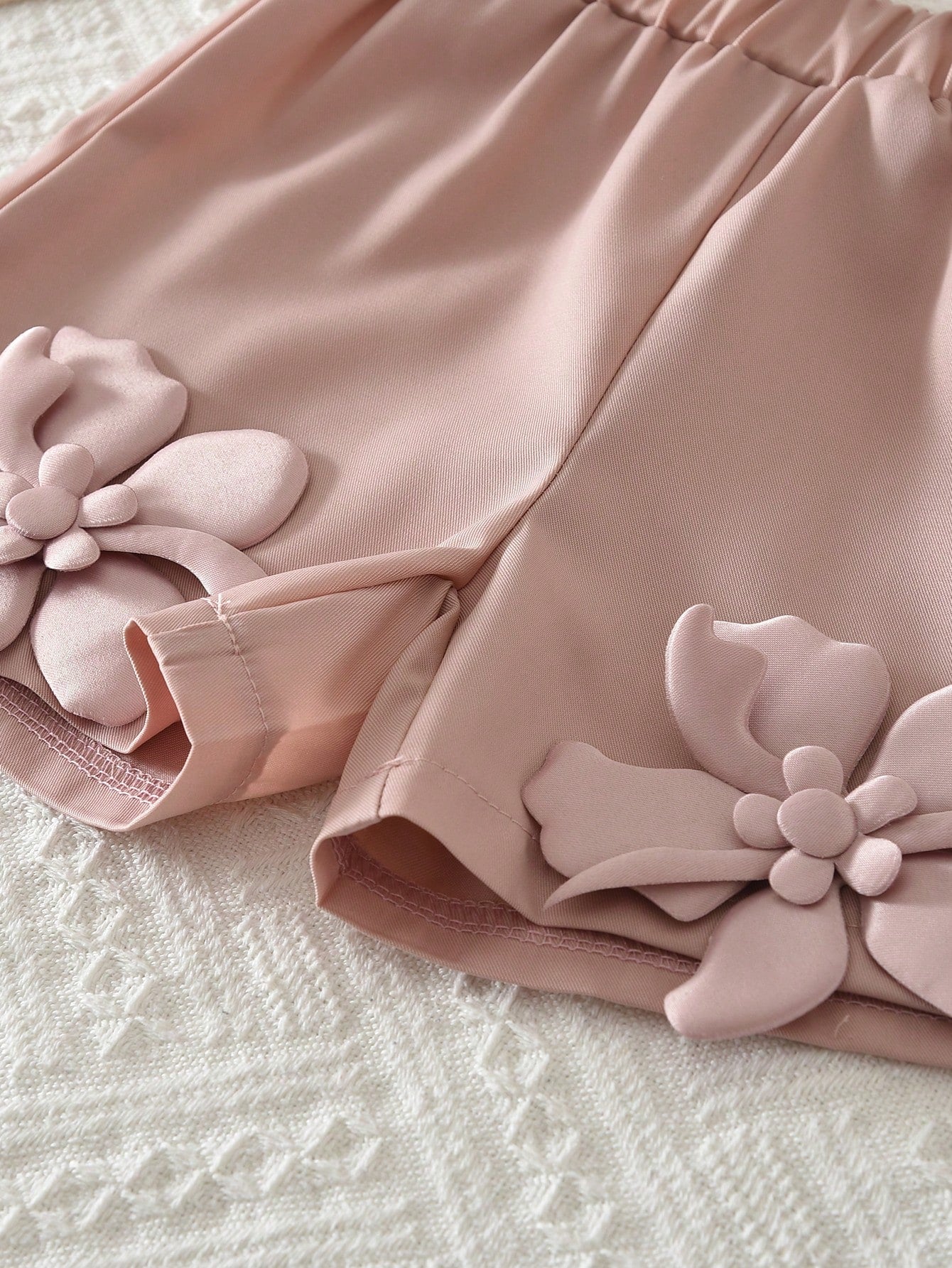 3D Floral Camisole Top And Shorts Summer Fashion Outfit