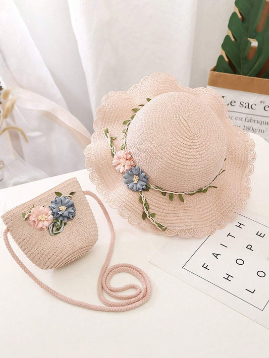 Mummy & Mee Girls' Hat & Bag Set Pink 3-8Y