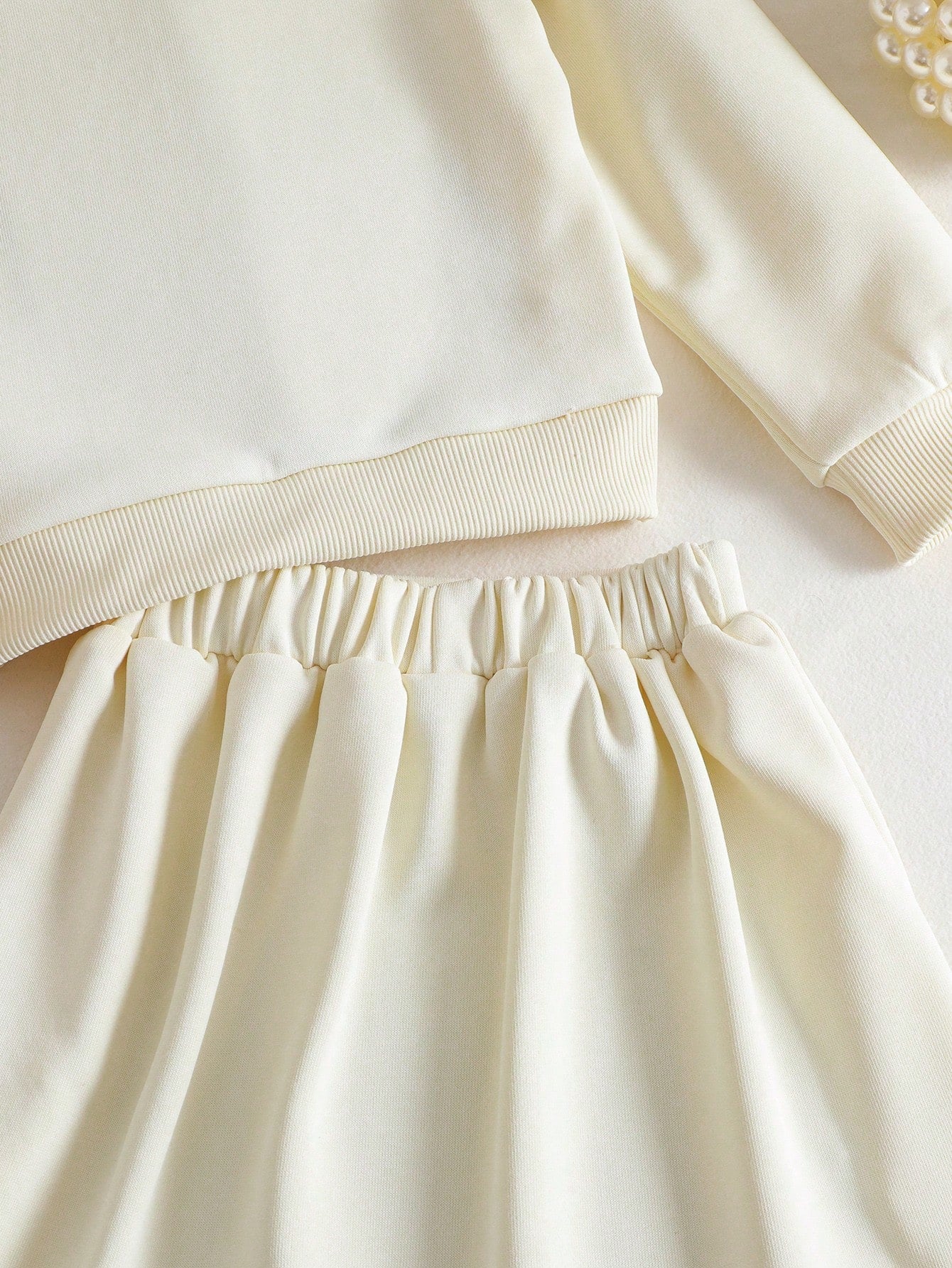 Young Girl Casual Polo Collar Embroidery Top And Pleated Skirt
