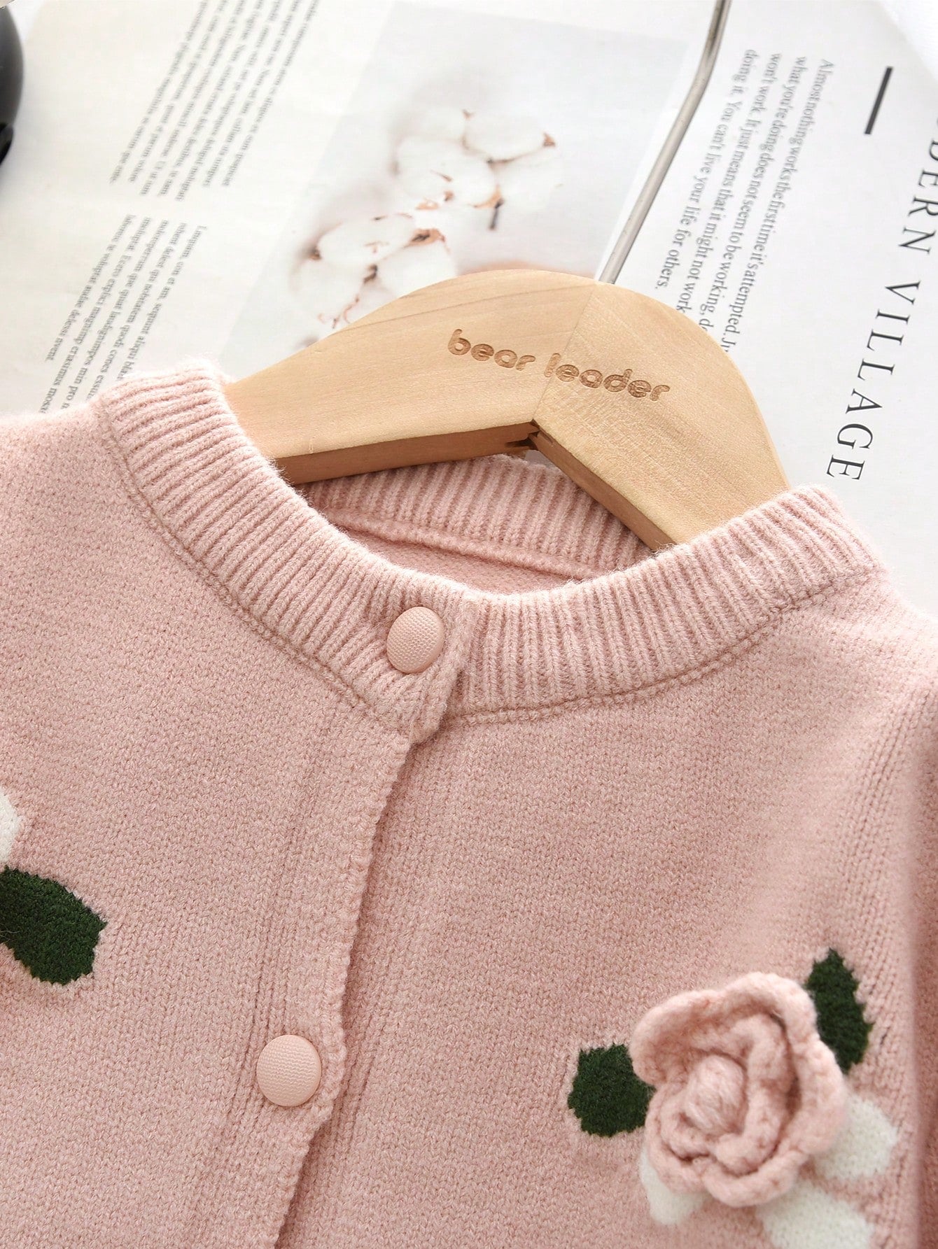 Young Girl Cute Long Sleeve Fruit Print Top And Pleated Skirt Set