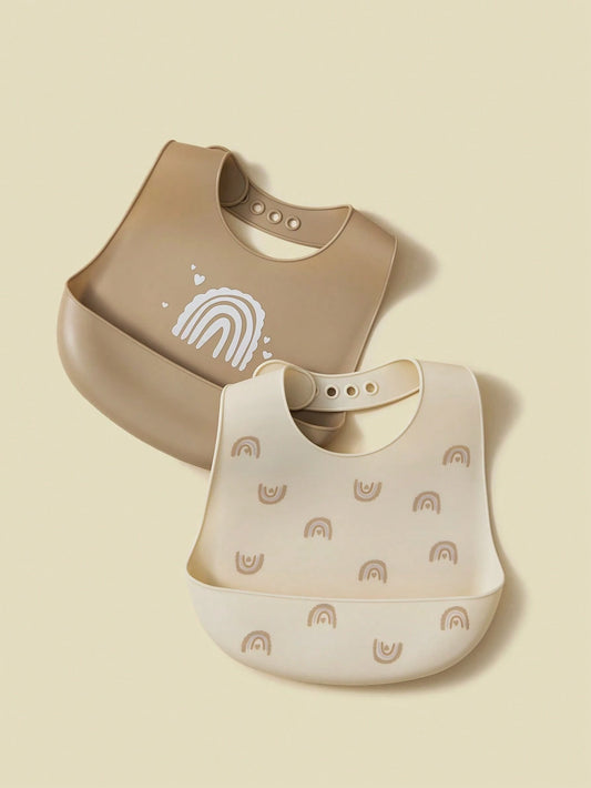 2pcs Silicone Rainbow Baby/Infant Bib