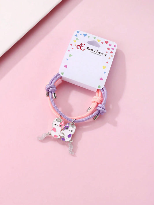 Drop & Luminous Polyester Braided Bracelet Violet Purple