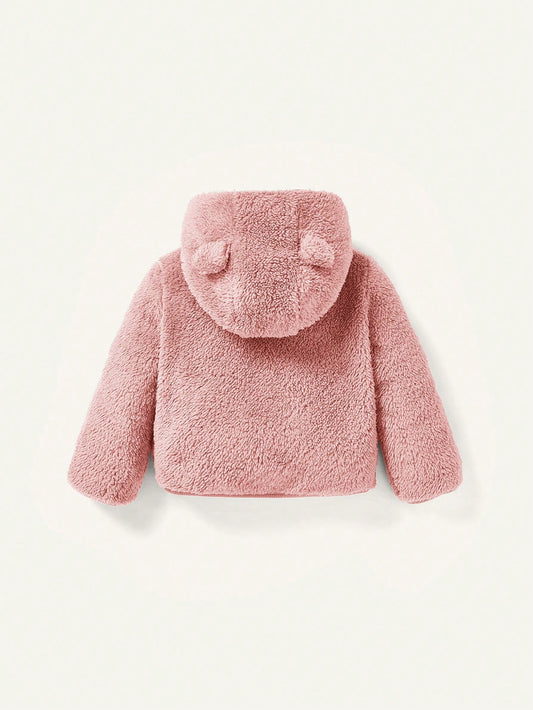 Cozy Pixies Baby Girl Hooded Fleece Jacket & Belly-Covering Long Pants 2 Pieces Set