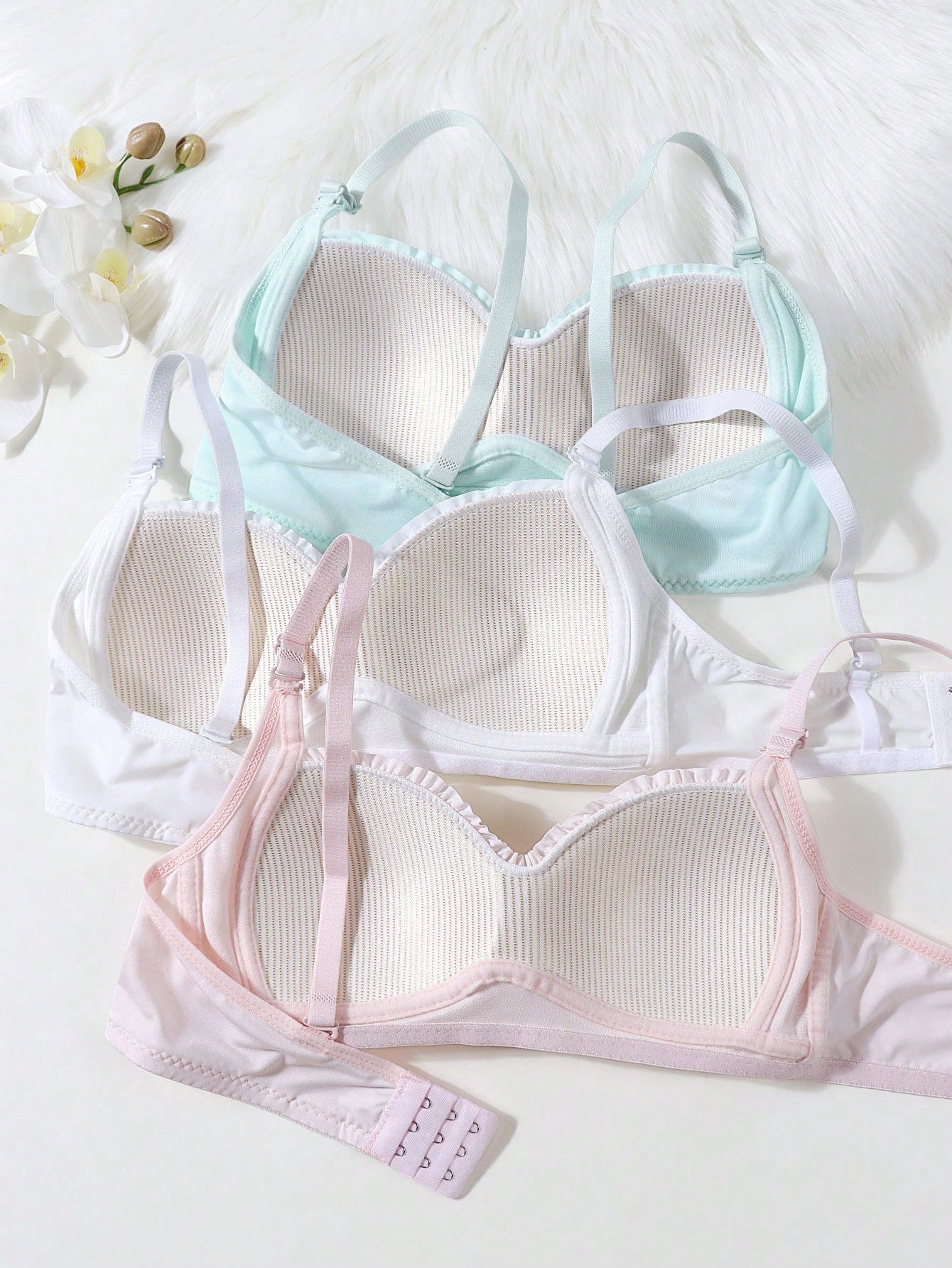 3PCS Girls Teenagers Laciness Bra