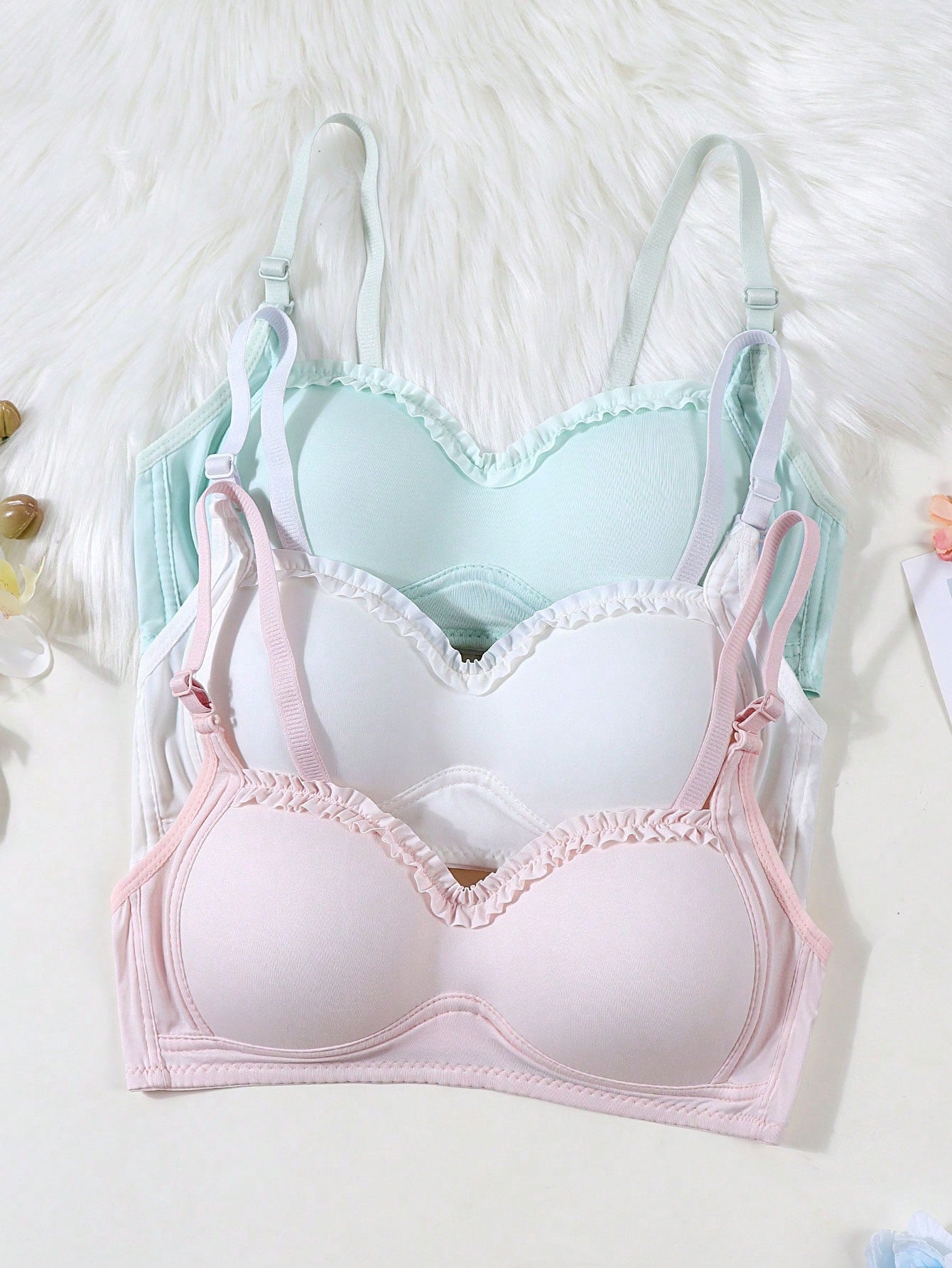 3PCS Girls Teenagers Laciness Bra
