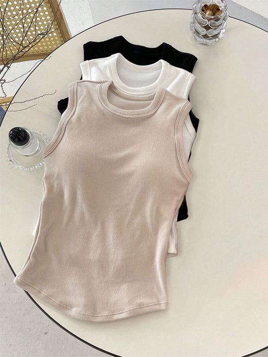 3 Packs Teen Girl Minimalist Leisure Inner Wear Camisole Multicolor